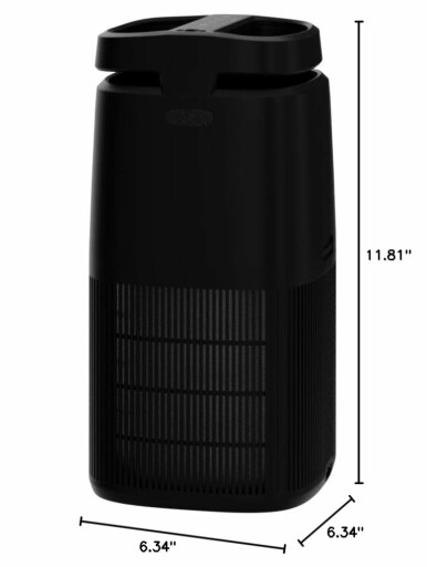POMORON 4-in-1 Air Purifier with its four essential functions highlighted on the product image.