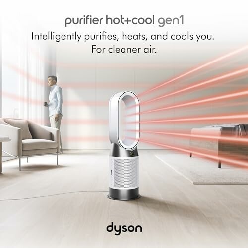 Dyson purifier hot+cool gen1 in a modern living room.