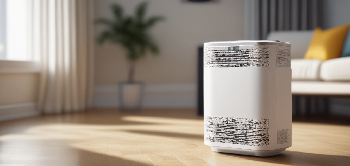 HEPA air purifier demonstration.