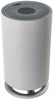 Modern cylindrical air purifier with sleek design.