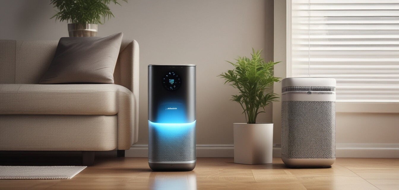Smart air purifier with app connectivity.